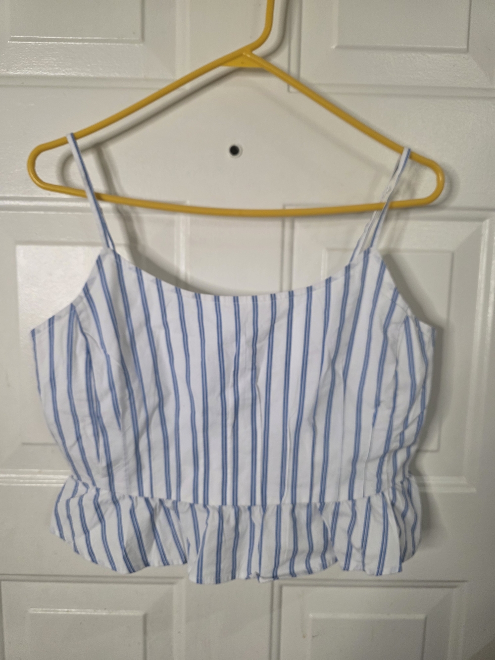 American Eagle Blue & White Striped Sleeveless Top Size Large